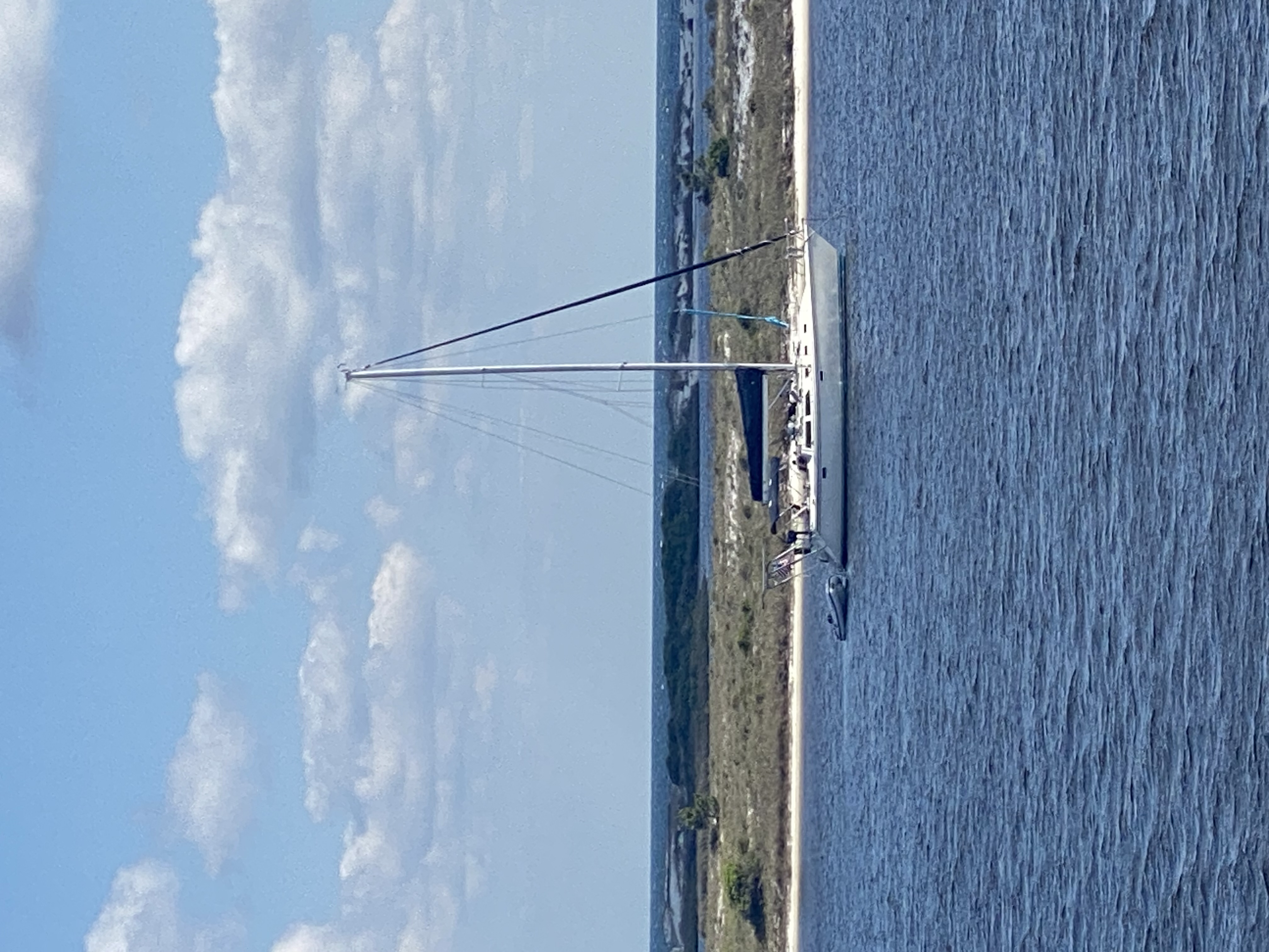 Sailboat at anchor